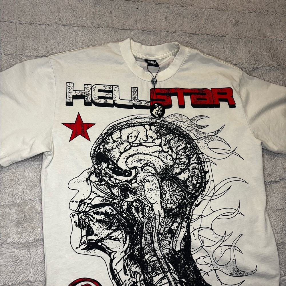 Graphic White T-Shirt with Red and Black Design